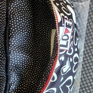 BRIGHTON Black and White Heart Print Belt Bag Aka Fanny Pack.